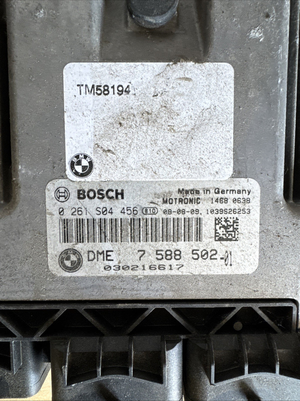 2008 BMW MINI R56 ONE 1.4 ENGINE CONTROL UNIT ECU DME7588502 0261S04456