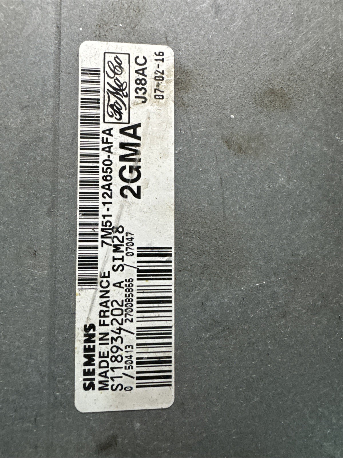 2007 FORD FOCUS  ENGINE CONTROL UNIT ECU 7M5112A650AFA