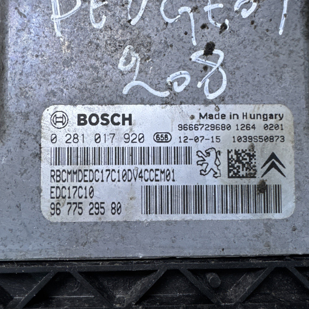 Peugeot 208 Active Hdi E5 4 Sohc ECU ENGINE CONTROL UNIT 2012-20199677529580