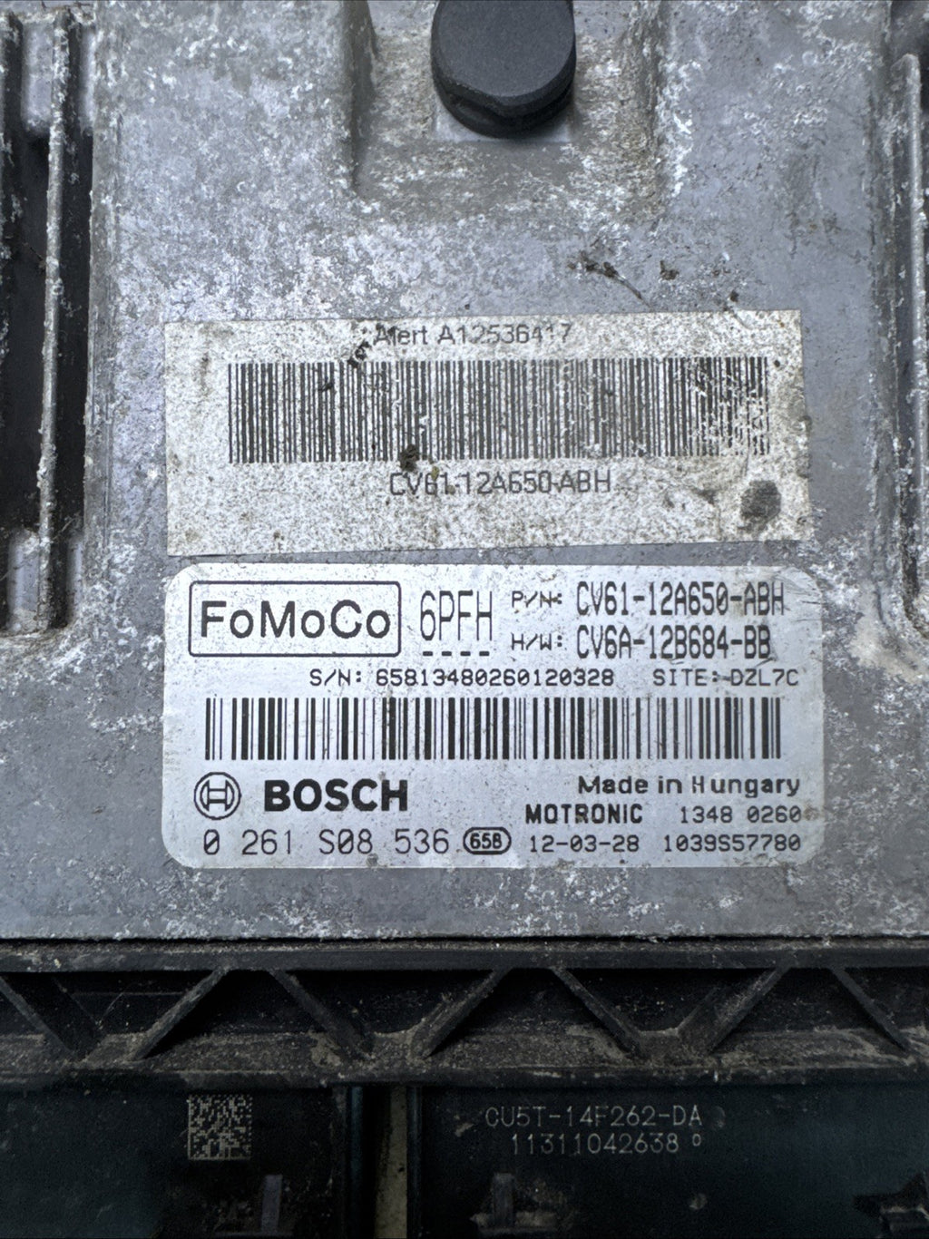 FORD FOCUS ECU ENGINE CONTROL UNIT CV6112A650AMH CV6A12B684BB 0261S10853