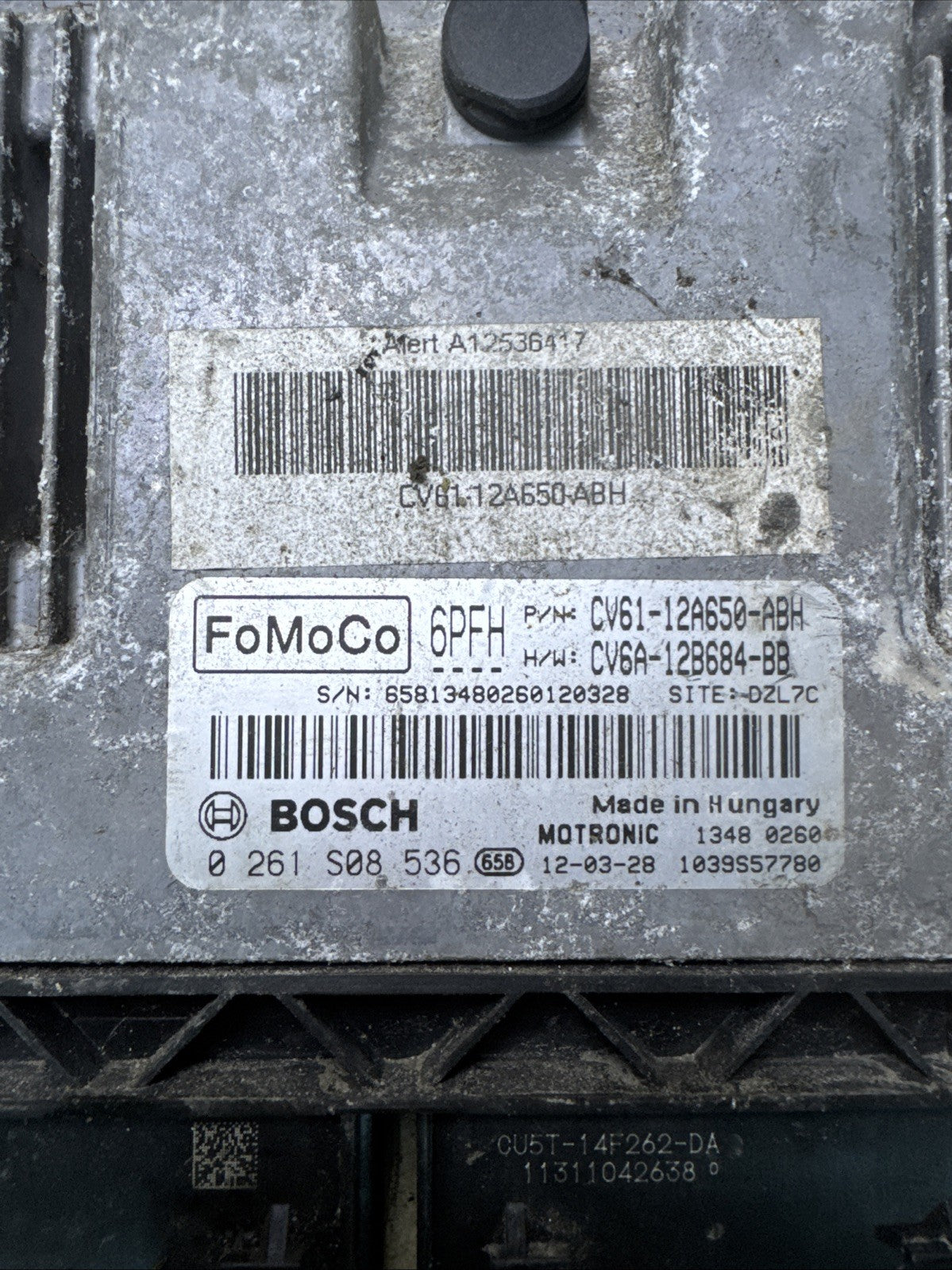 FORD FOCUS ECU ENGINE CONTROL UNIT CV6112A650AMH CV6A12B684BB 0261S10853