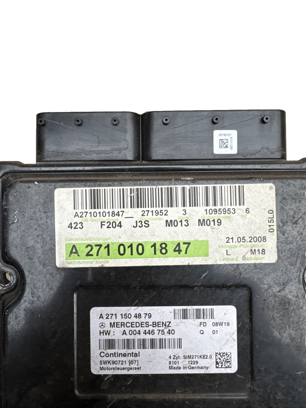 Mercedes C Class ECU Engine Control Unit 1.8L Petrol W204 2013 A2710101847