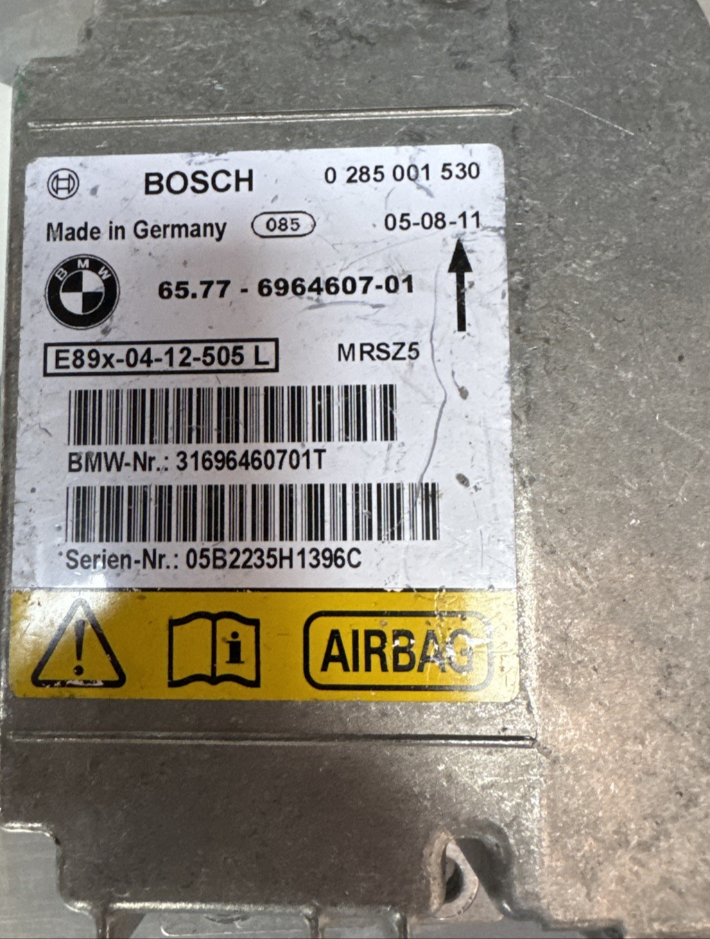 BMW 1 SERIES 2006 BOSCH ECU AIR* BAG CONTROL UNIT MODULE 6964607-01