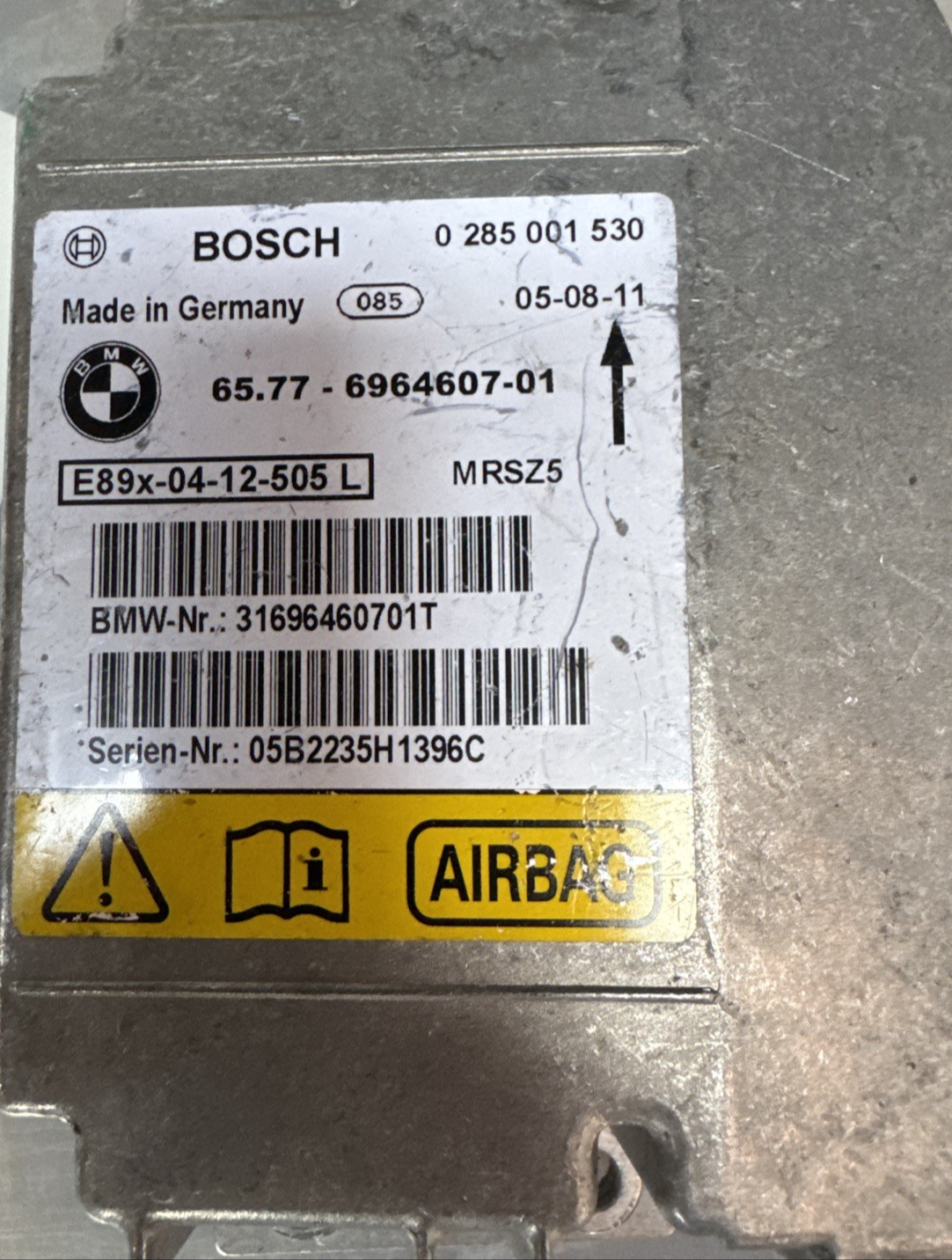 BMW 1 SERIES 2006 BOSCH ECU AIR* BAG CONTROL UNIT MODULE 6964607-01