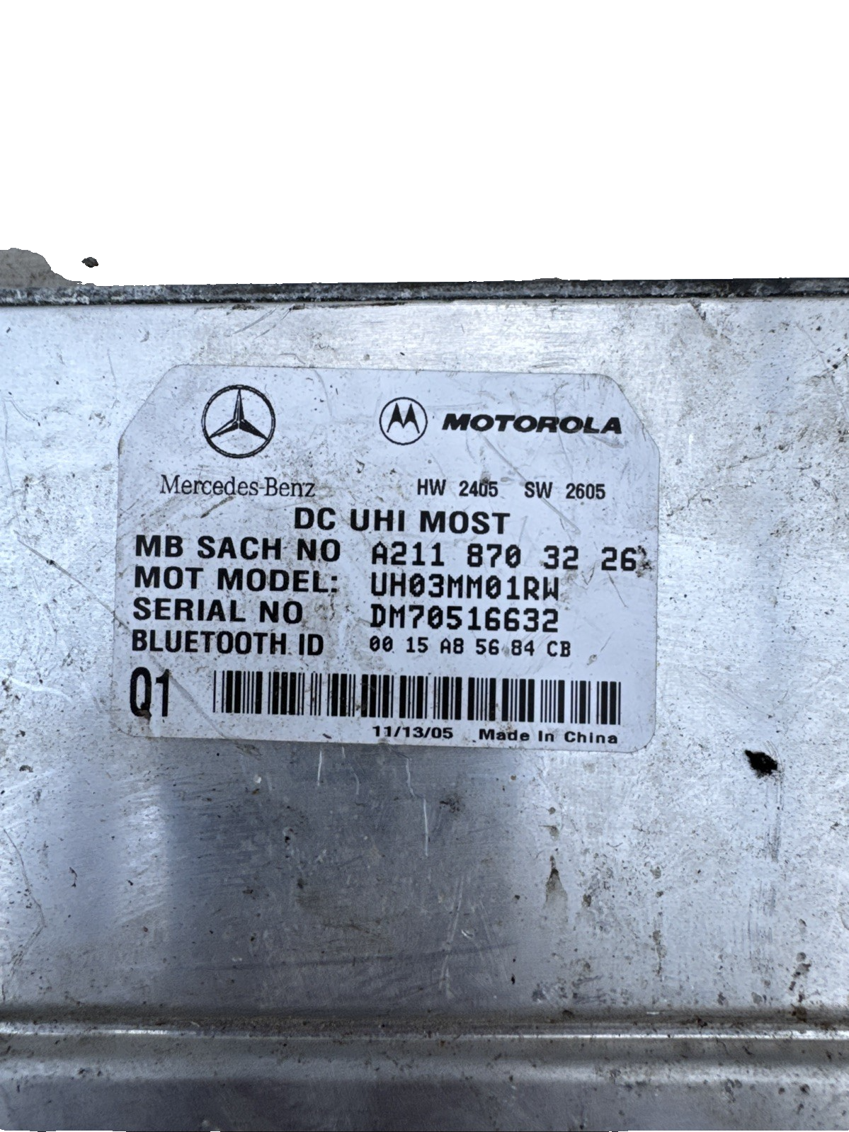 2006 MERCEDES ML320 W164 3.0 V6 BLUETOOTH CONTROL MODULE A2118703226