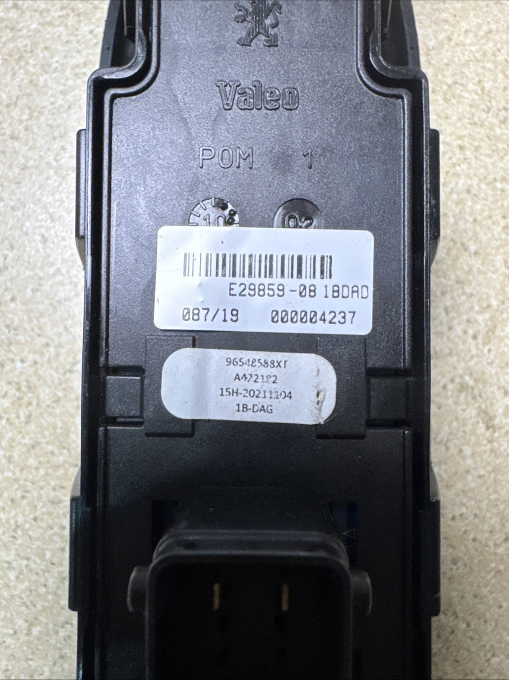 PEUGEOT 207 WINDOW SWITCH 96548588XT 5DR OSF RH DRIVER FRONT RIGHT SIDE 09-14
