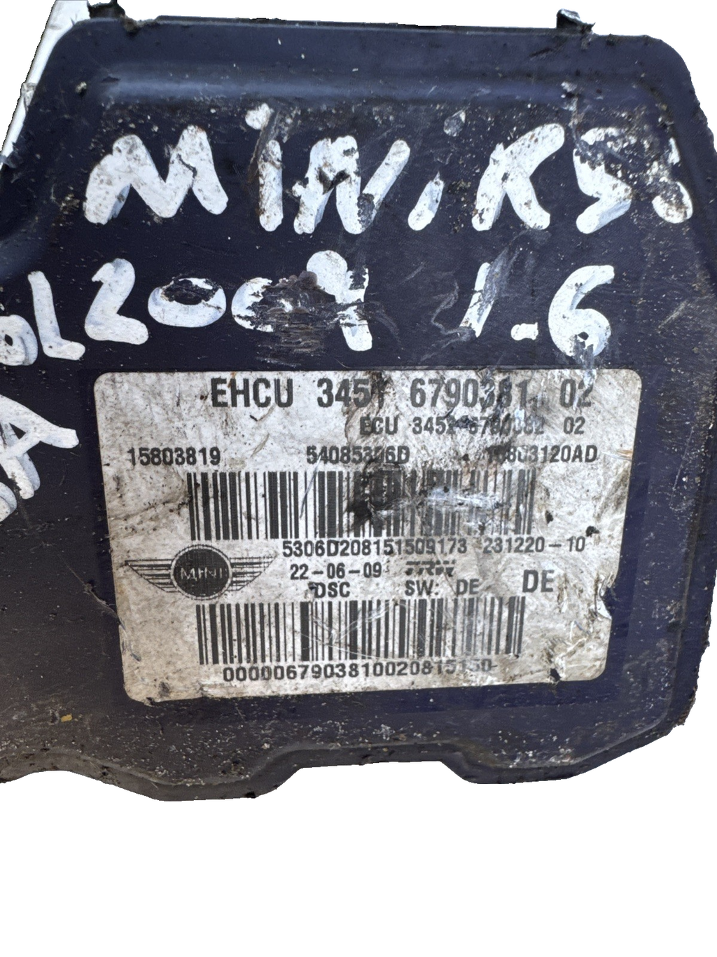 Mini Cooper S R56 2010 1.6  ABS PUMP CONTROL UNIT 6790381