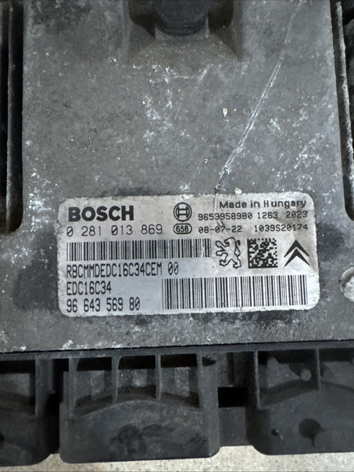 2010 CITROEN DISPATCH ENGINE ECU 1.6 DIESEL 0281013869