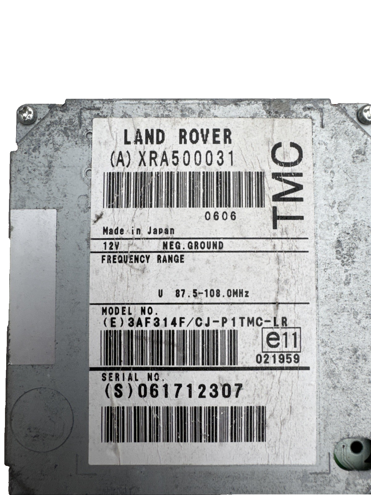 2008 LAND ROVER RANGE ROVER DIESEL TRAFFIC MASTER CONTROL MODULE XRA500031