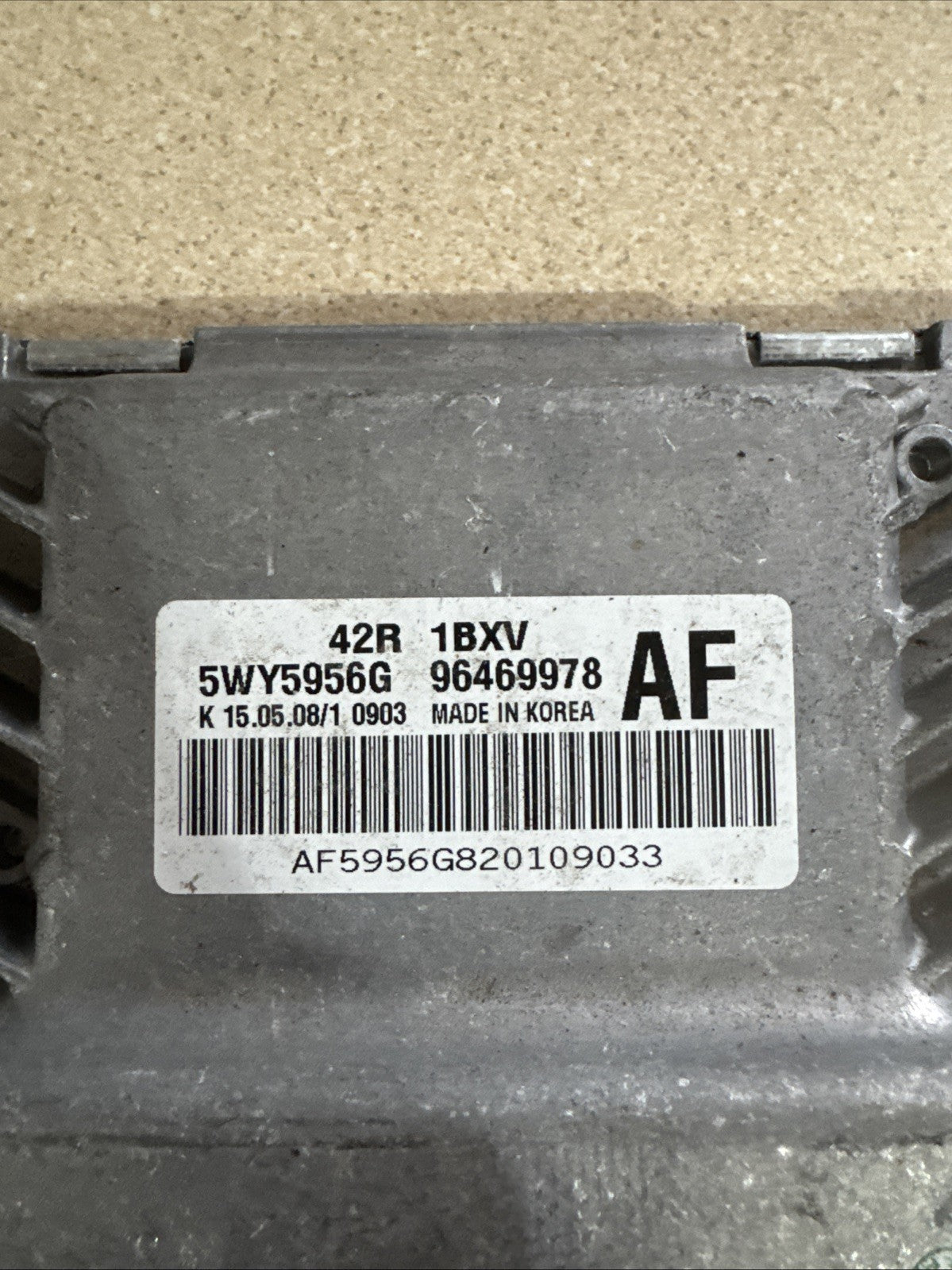 CHEVROLET AVEO 1.2 S 2008 3DR ENGINE CONTROL UNIT ECU 5WY5956G 96469978AF