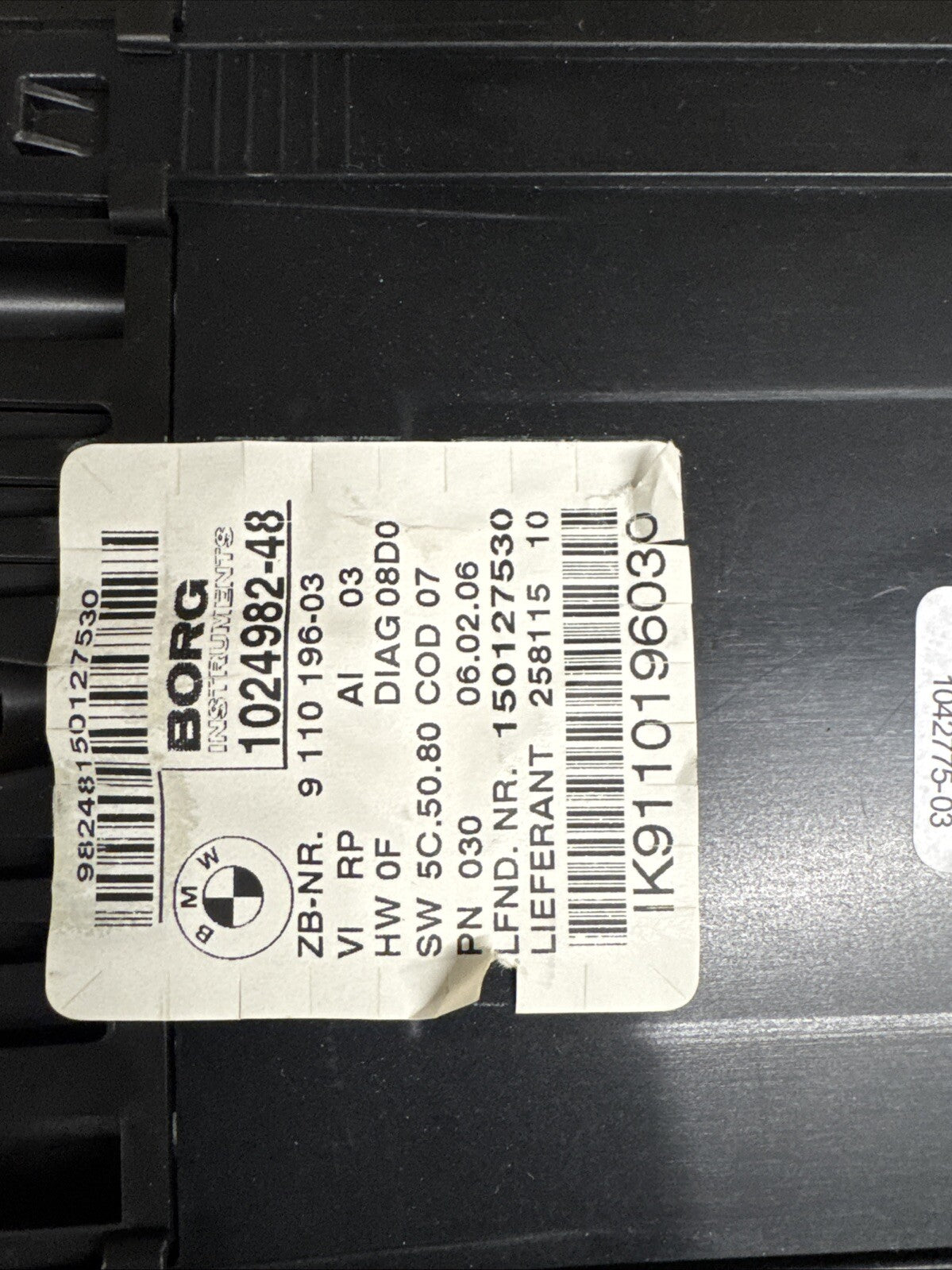 2007 BMW 1 SERIES E87 SPEEDOMETER INSTRUMENT CLUSTER 1024982-48