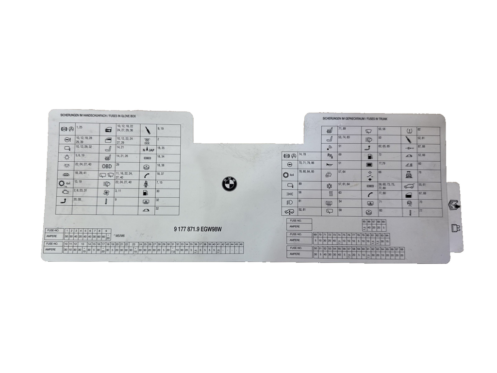 2009 Bmw E60 525d Rear Fuse Diagram 9177871.9