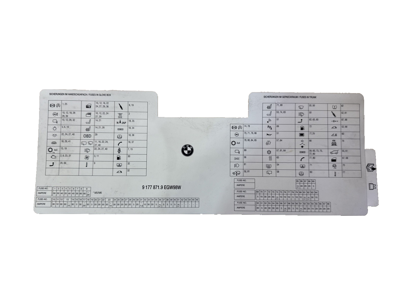 2009 Bmw E60 525d Rear Fuse Diagram 9177871.9