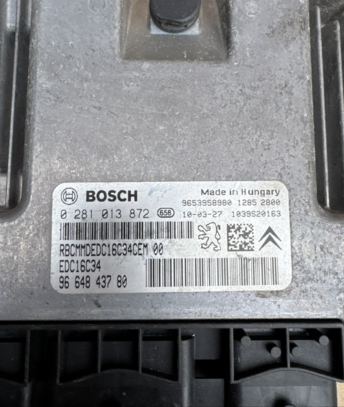 2009 PEUGEOT 308 1.6 HDI ENGINE CONTROL UNIT MK1 ECU 0281013872