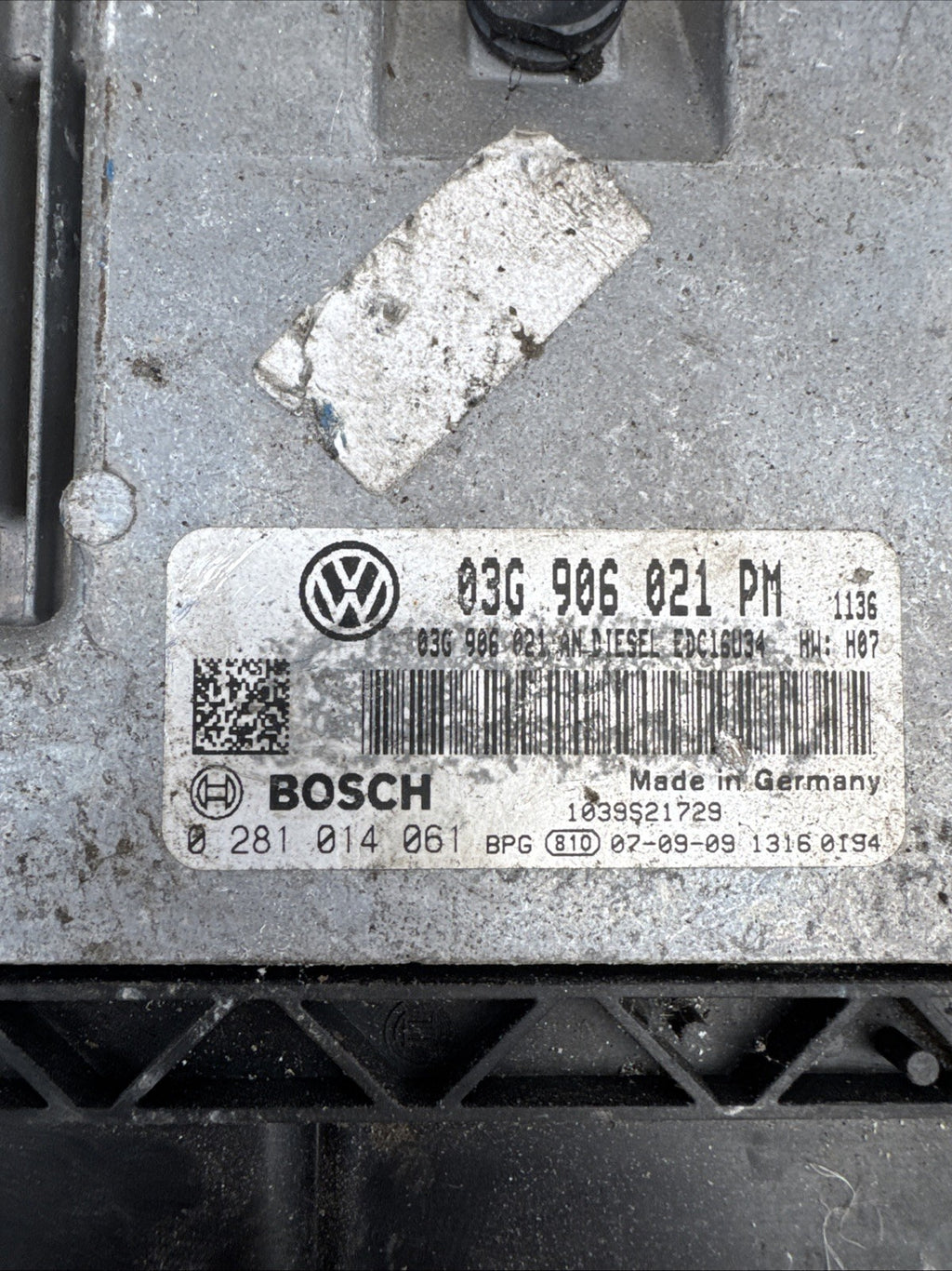 2008 VW GOLF MATCH TDI MK5 (A5) (1K) 5DR DIESEL 1.9 BXE ENGINE ECU 03G906021PM