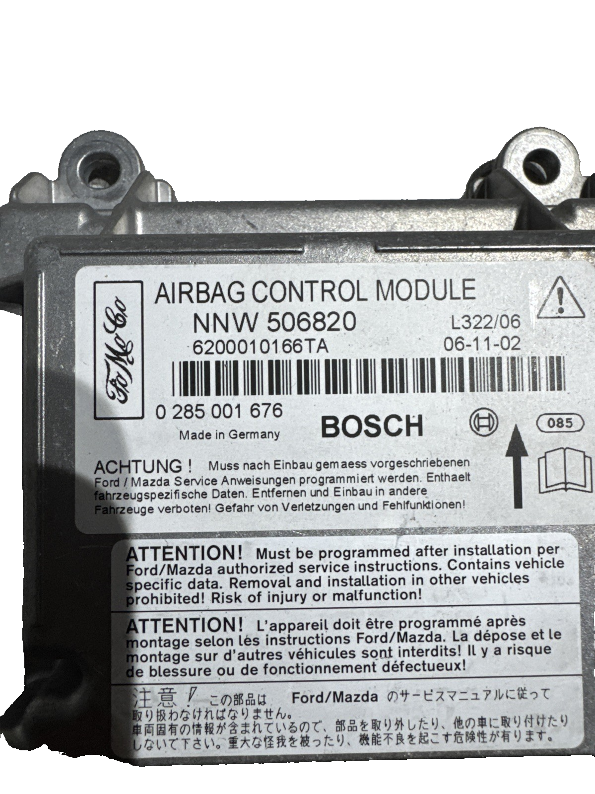 Range Rover L322 Control Module SRS ECU NNW506820 2006 to 2010