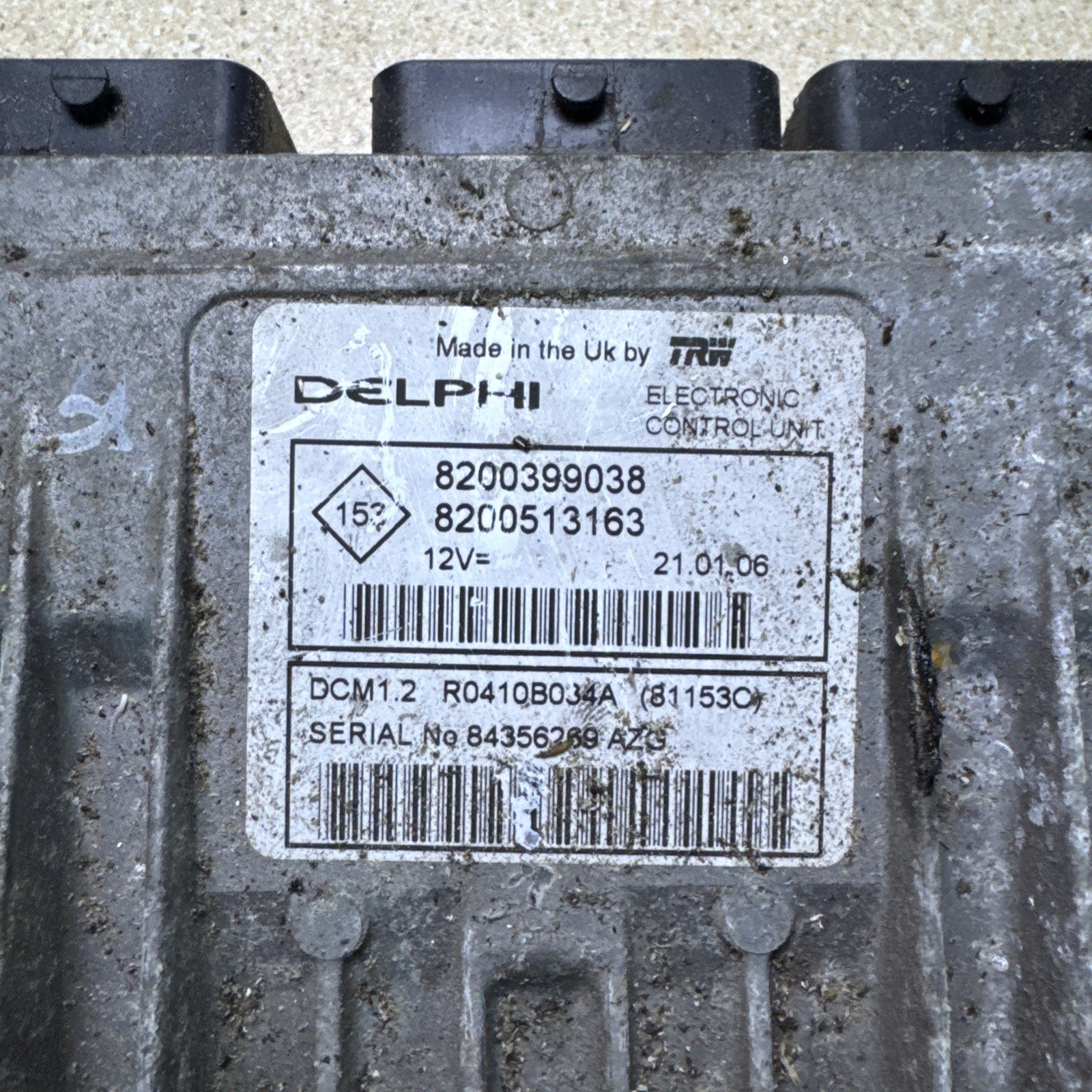 RENAULT CLIO 1.5 DCi ENGINE CONTROL UNIT ECU 8200399038