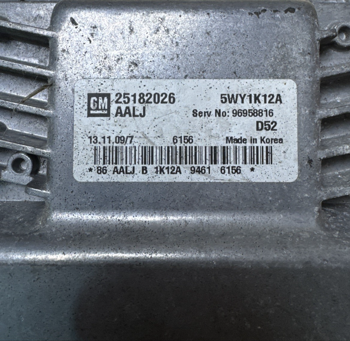 CHEVROLET SPARK 2010 ENGINE CONTROL UNIT ECU 1.2 PETROL 25182026 2010-2015