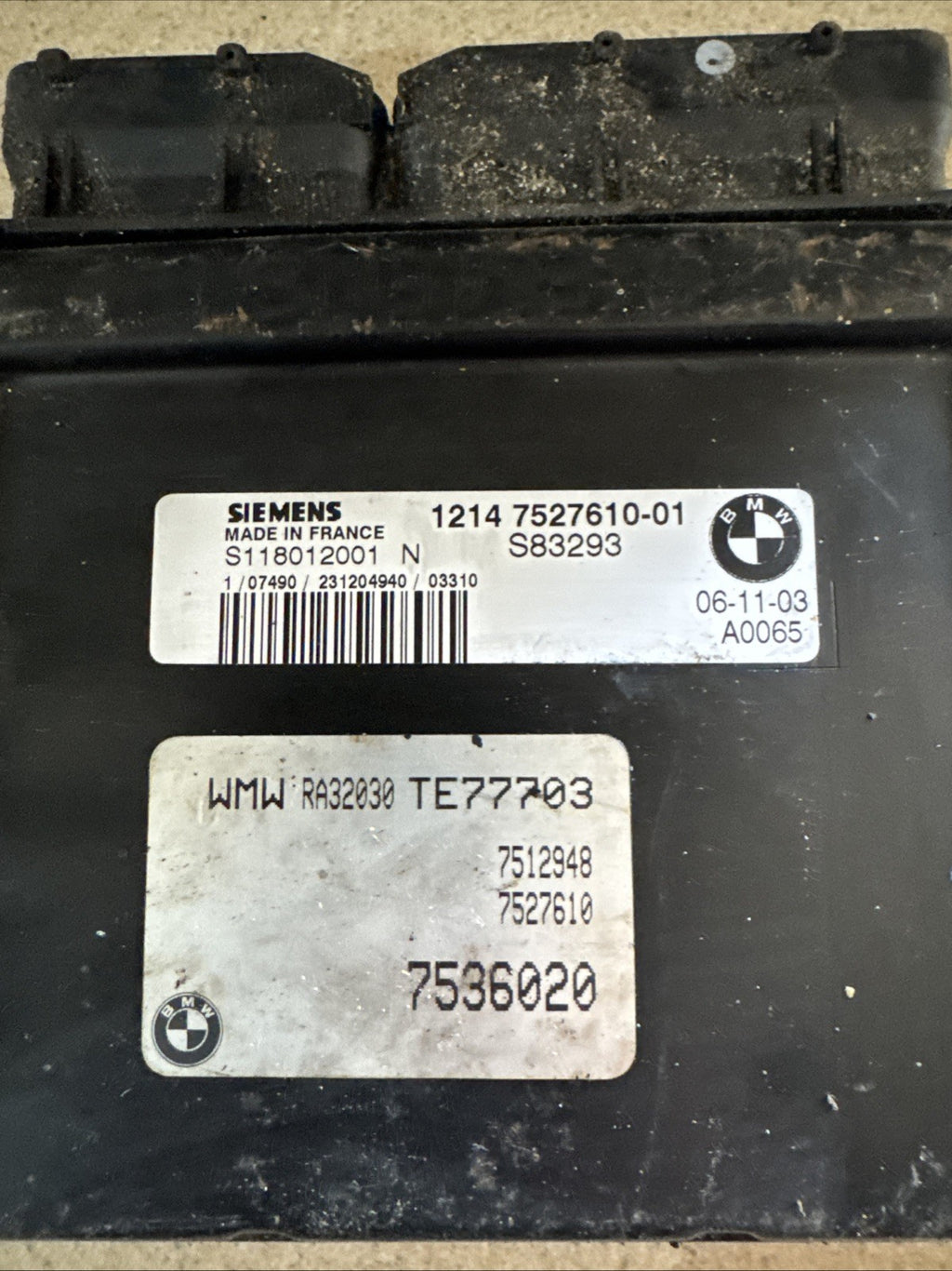 BMW MINI One R50 2004 DME Control Unit W10 Genuine Used - 7536020