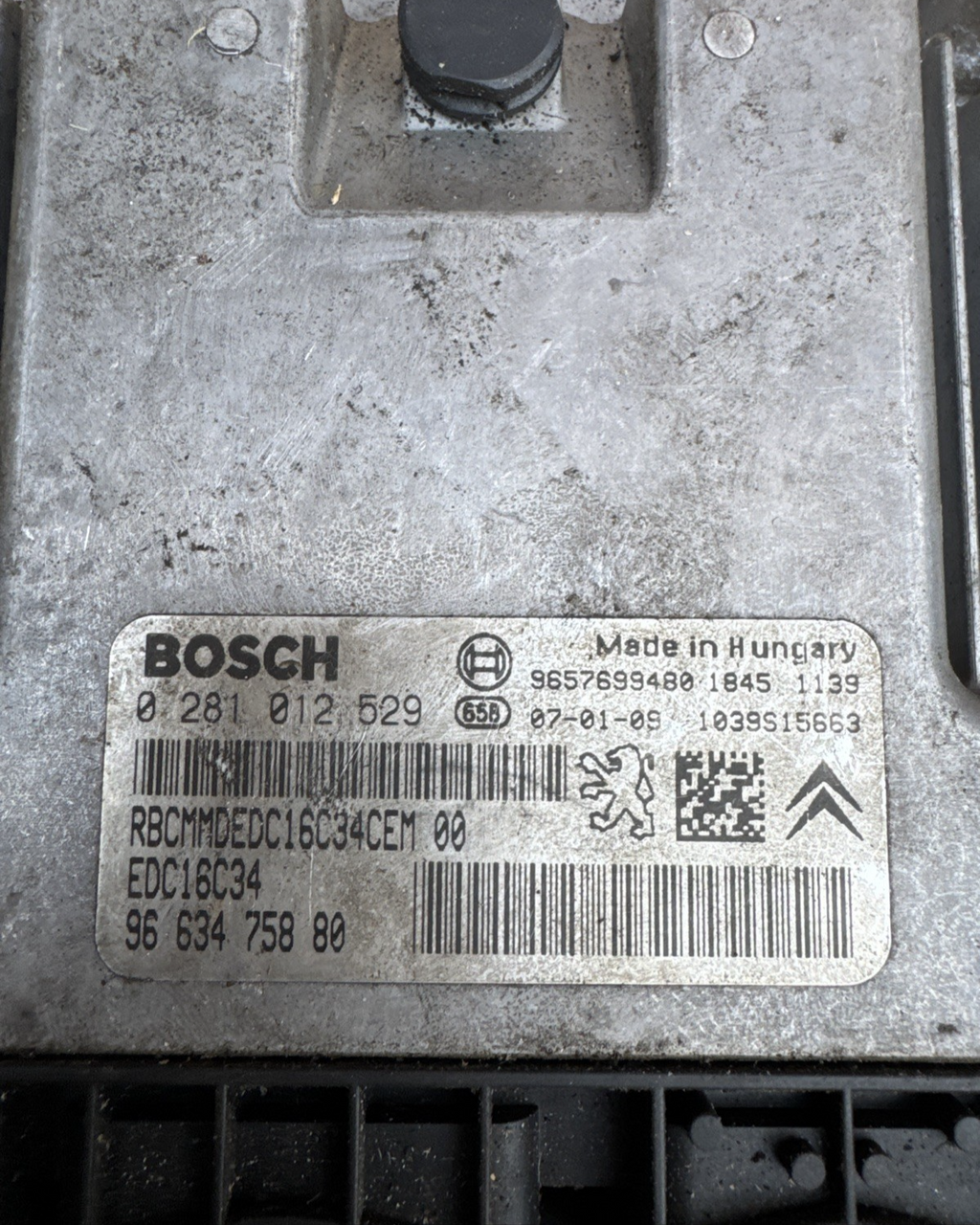 2007 PEUGEOT 207 1.4 HDI DIESEL 3DR ENGINE CONTROL MODULE 9663475880 0281012529