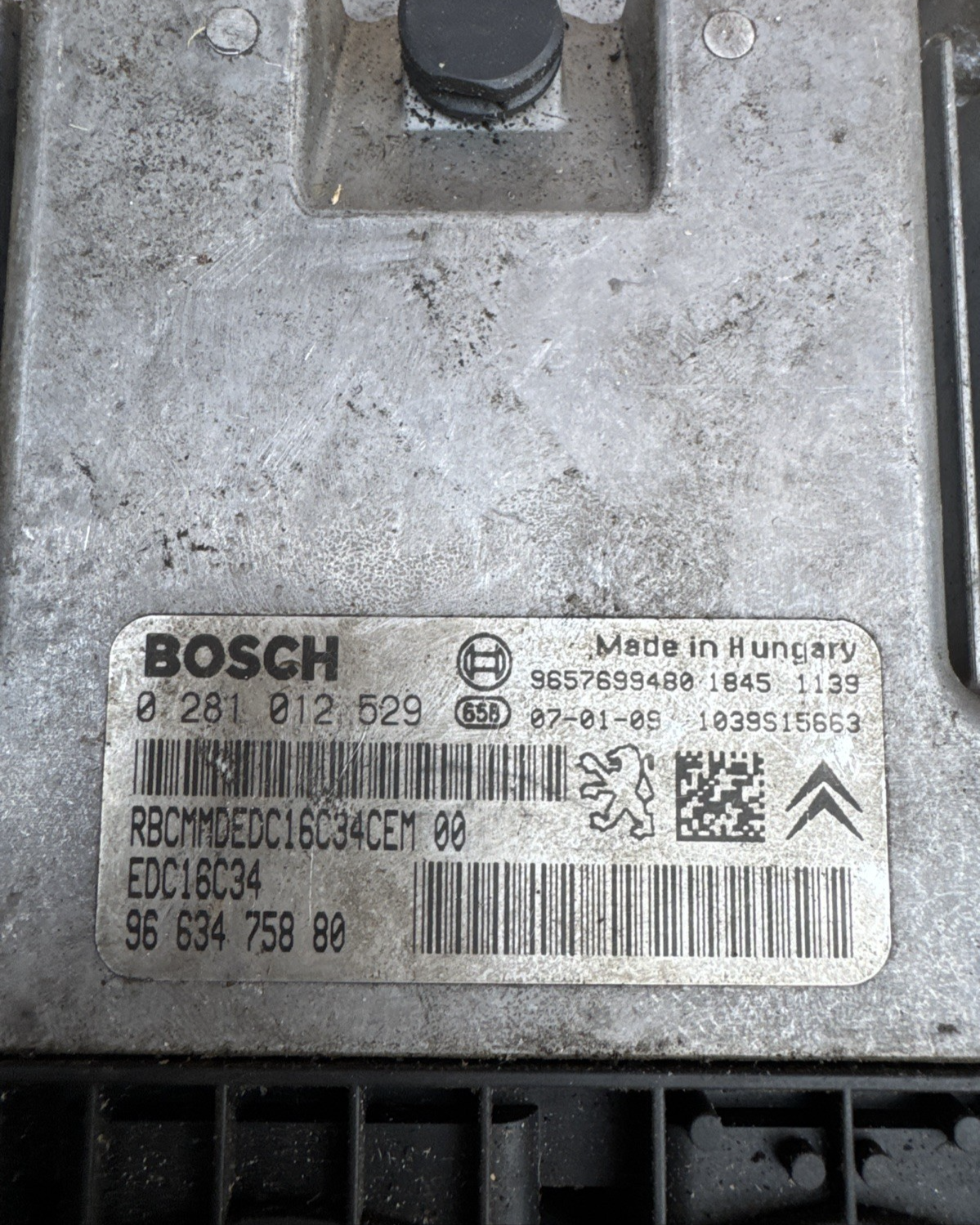 2007 PEUGEOT 207 1.4 HDI DIESEL 3DR ENGINE CONTROL MODULE 9663475880 0281012529
