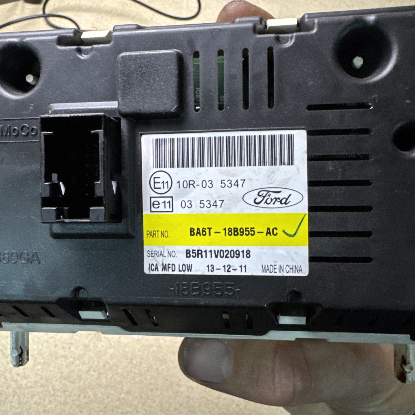 FORD FIESTA 2012 MULTIFUNCTION DISPLAY SCREEN BA6T18B955 AC