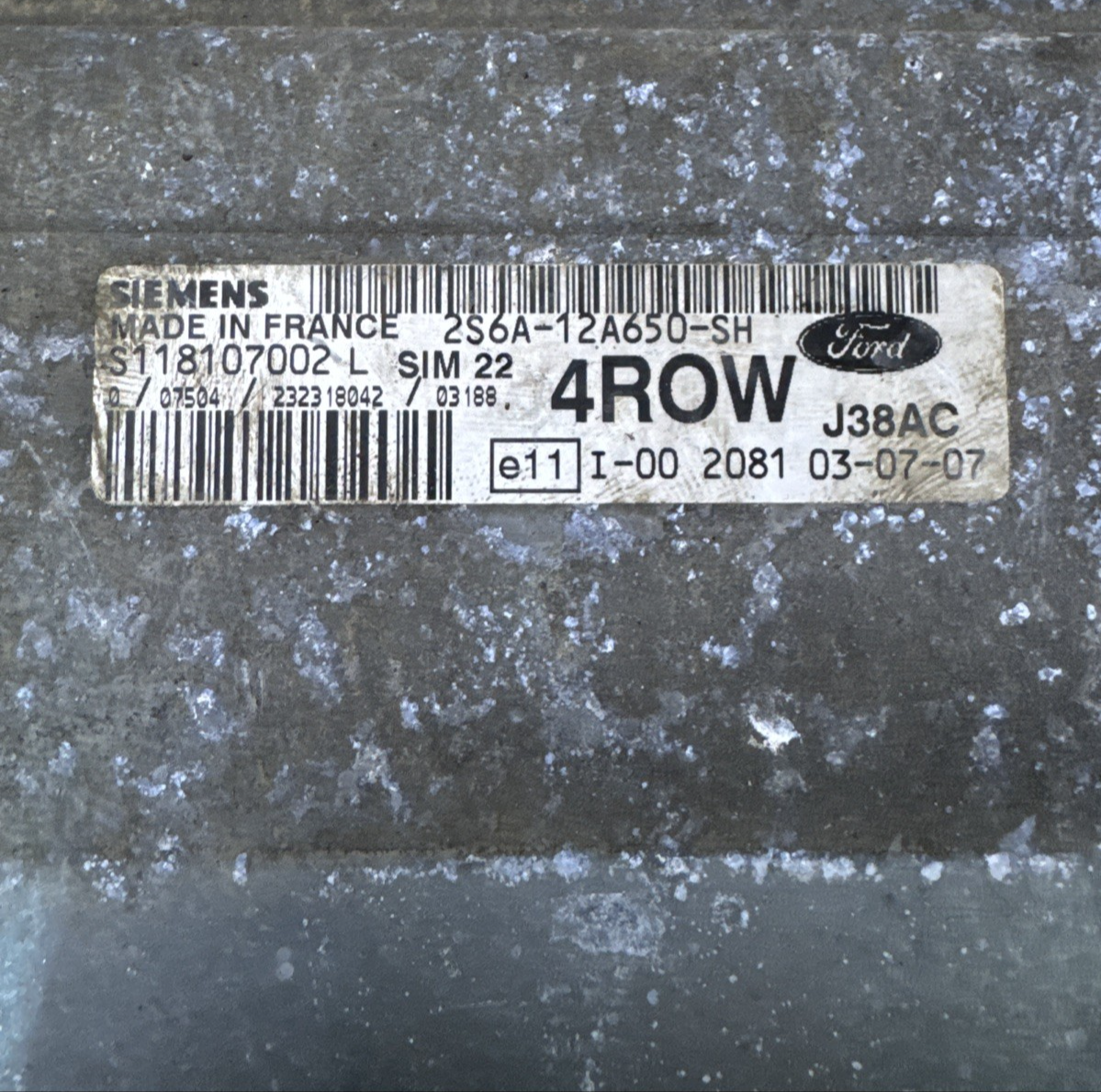 FORD FIESTA 2003 1.4 PETROL MK6 5DR ENGINE ECU 2S6A-12A650-SH