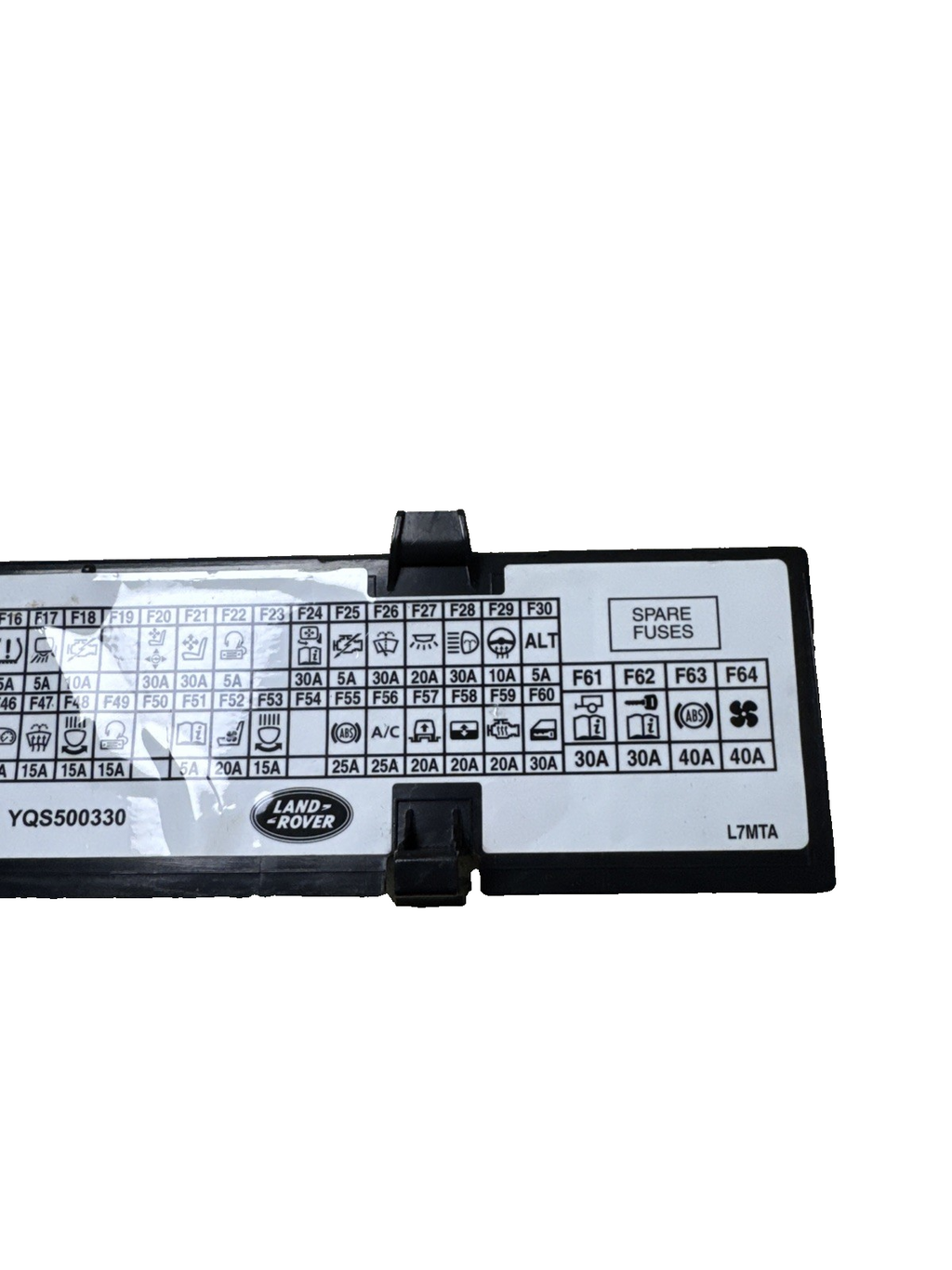 Range Rover L322 3.6 dashboard storage glove box fuse box lid cover YQS500330