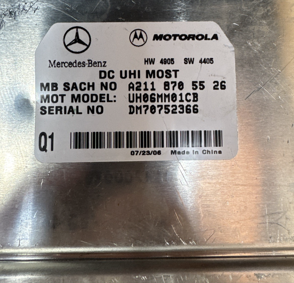 2005-2008 MERCEDES-BENZ CLK320 BLUETOOTH CONTROL MODULE A2118705526