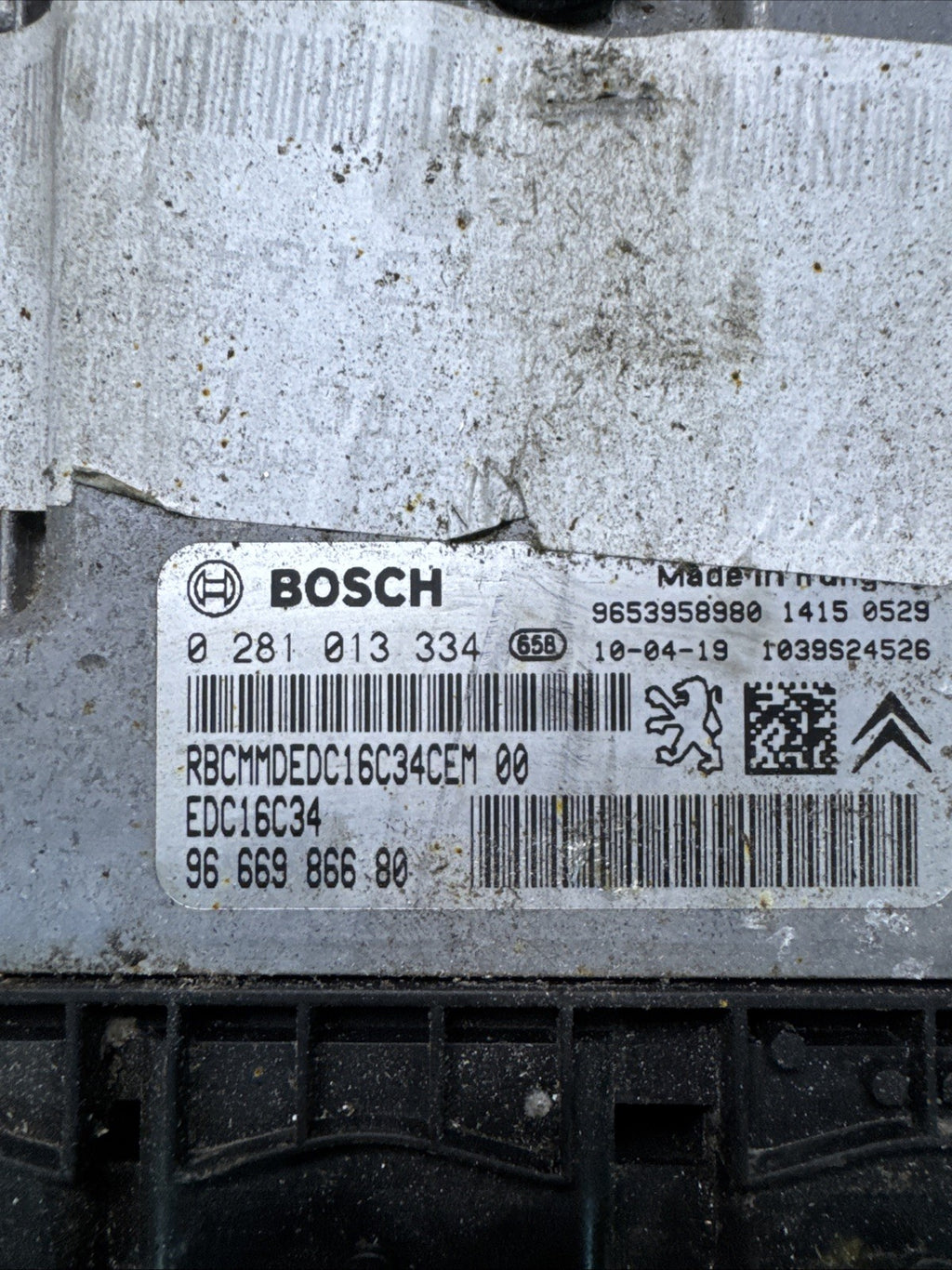 2010 CITROEN C4 PICASSO 1.6 HDI ENGINE ECU 0281013334 #683