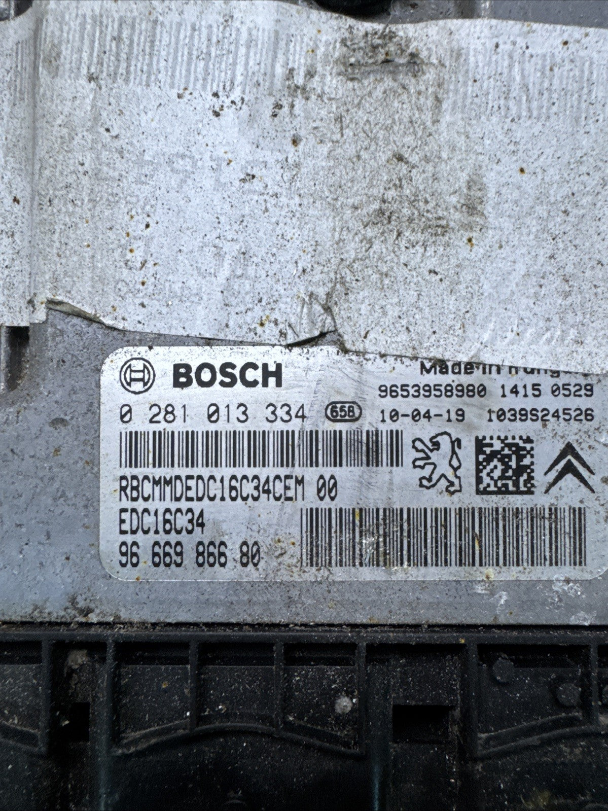 2010 CITROEN C4 PICASSO 1.6 HDI ENGINE ECU 0281013334 #683