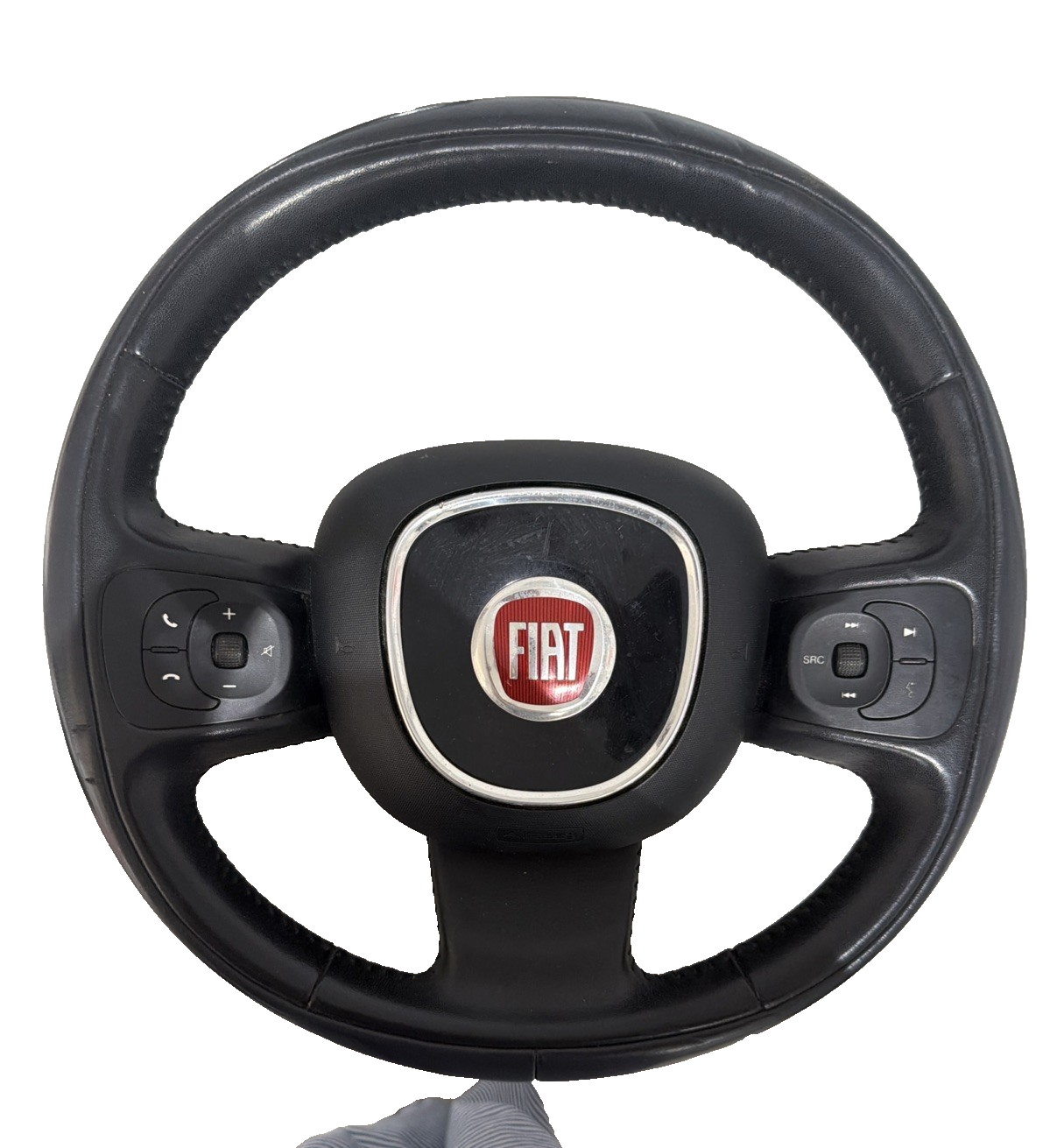 Fiat 500 Leather Steering Wheel w/ Autoliv Airbag 07356766810 Multifunction