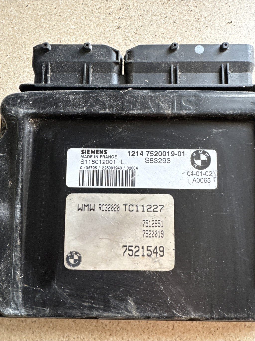 Mini One ECU Engine Control Module 1.6 Petrol 2002 R50 Cooper OEM 12147520019-01