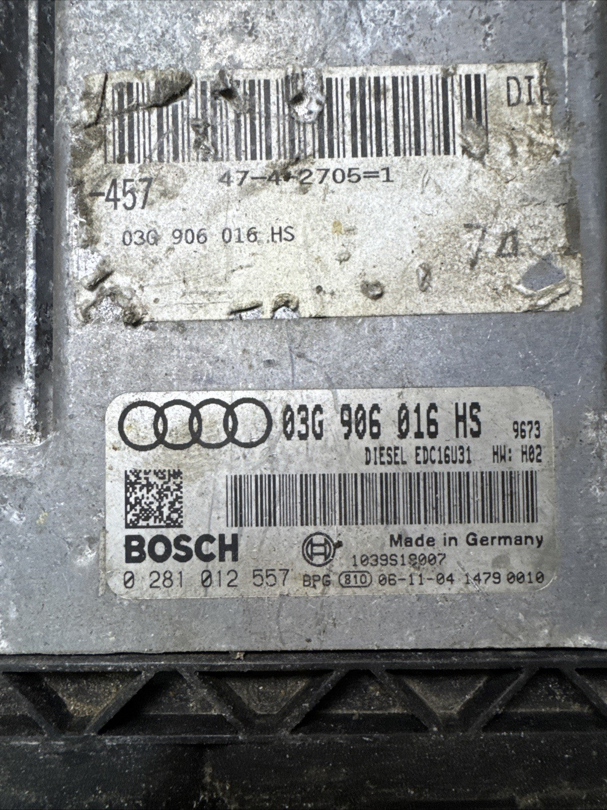 2006 AUDI A6 C6 2.0 TDI ENGINE CONTROL UNIT ECU 03G906016HS