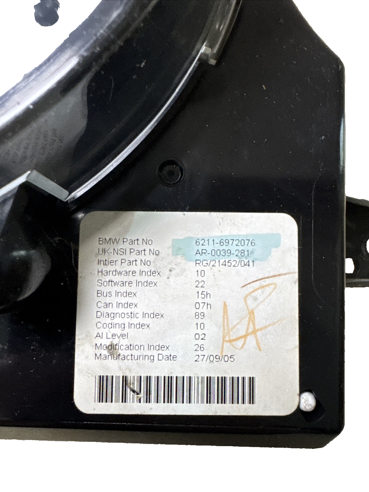 MINI COOPER (PARK LANE) INSTRUMENT CLUSTER WITH SPEEDOMETER 6972076.