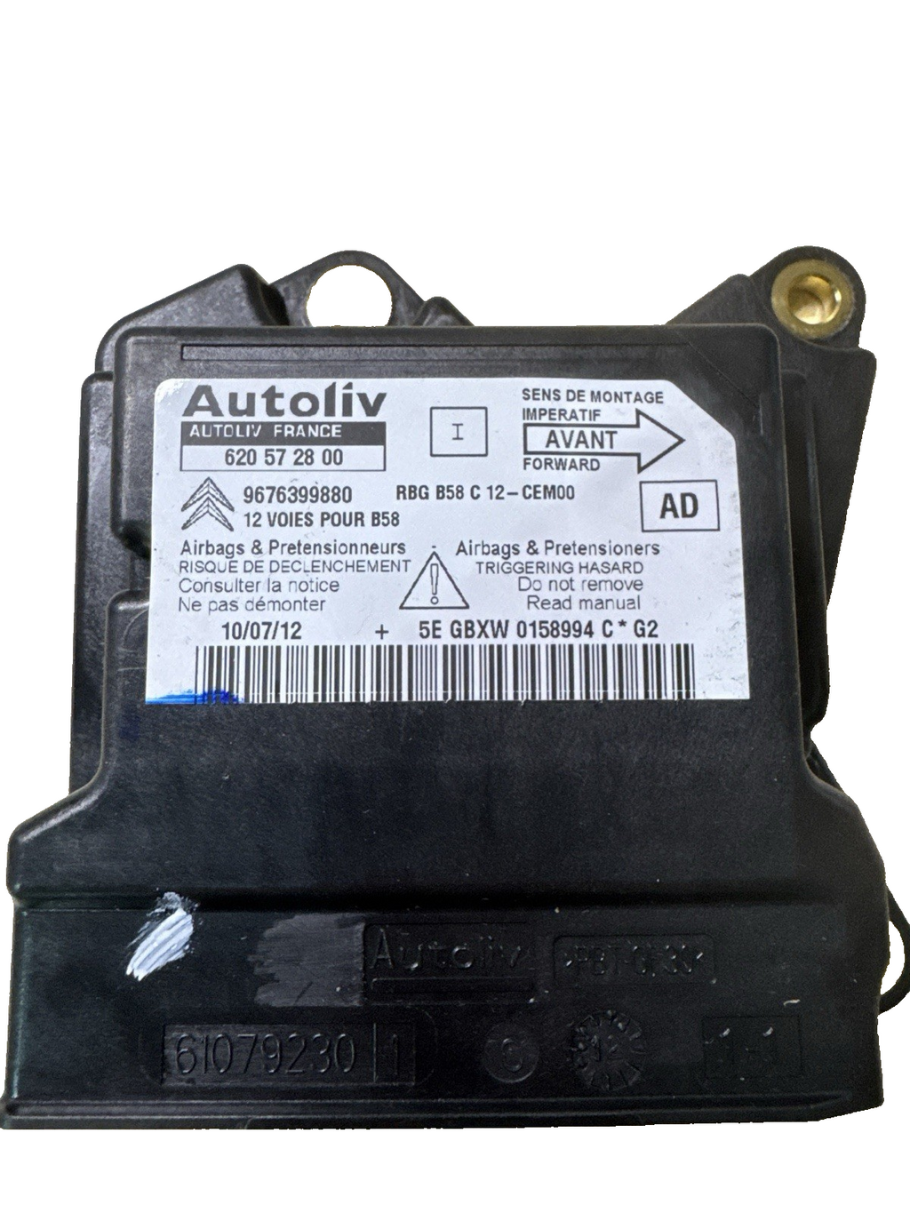 Airbag Control Module Unit Citroen C4 1.6 Diesel 9676399880