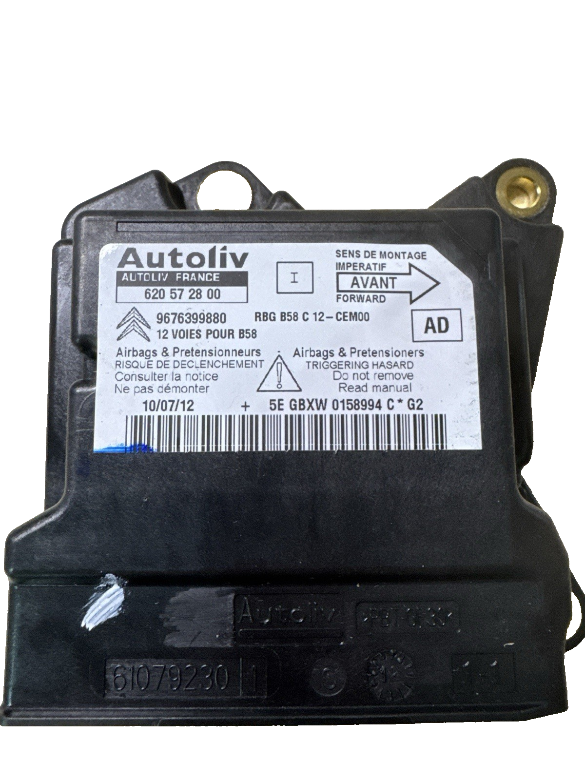 Airbag Control Module Unit Citroen C4 1.6 Diesel 9676399880
