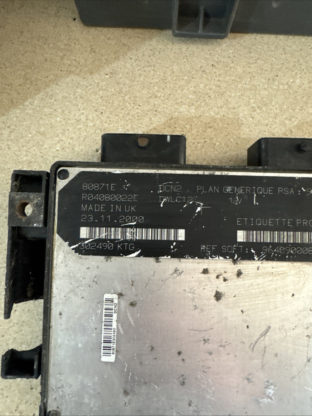 PEUGEOT 306 2001 MK1 1.9 DIESEL ENGINE CONTROL UNIT ECU 9639587680