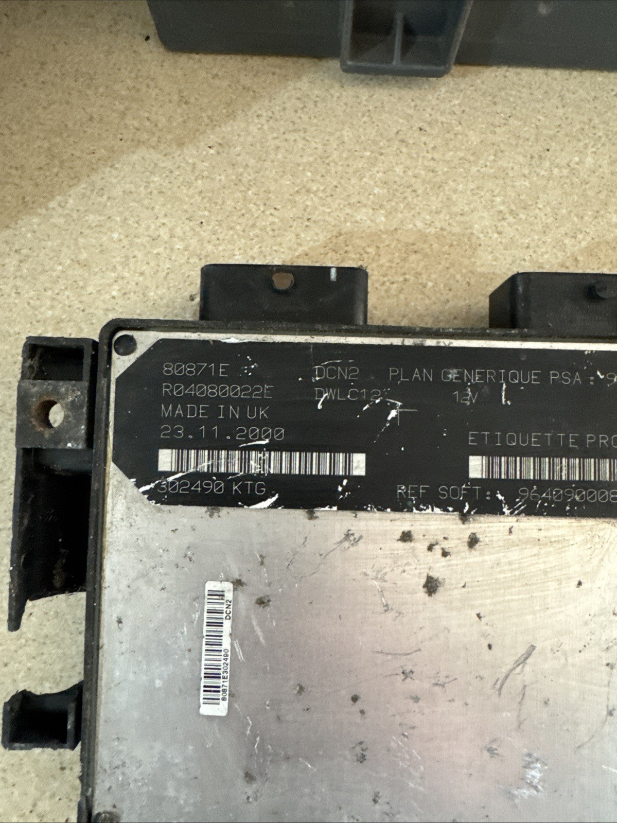 PEUGEOT 306 2001 MK1 1.9 DIESEL ENGINE CONTROL UNIT ECU 9639587680