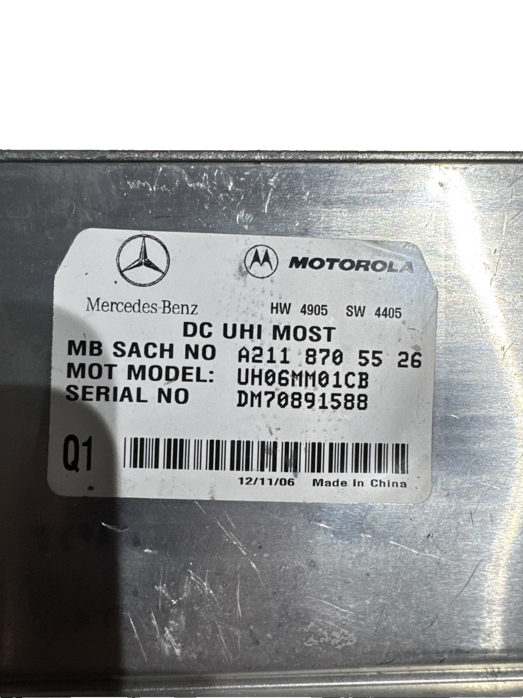 2005-2008 MERCEDES-BENZ CLK320 BLUETOOTH CONTROL MODULE A2118705526