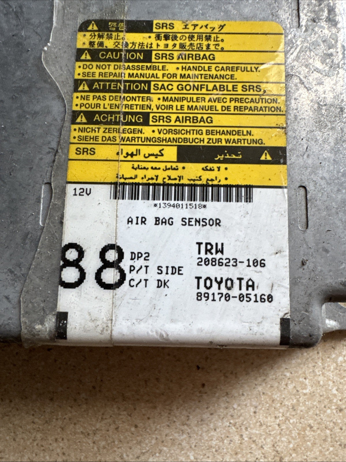 Toyota Avensis Air  Bag Control Module Ecu Unit 208623106  2003-2009S