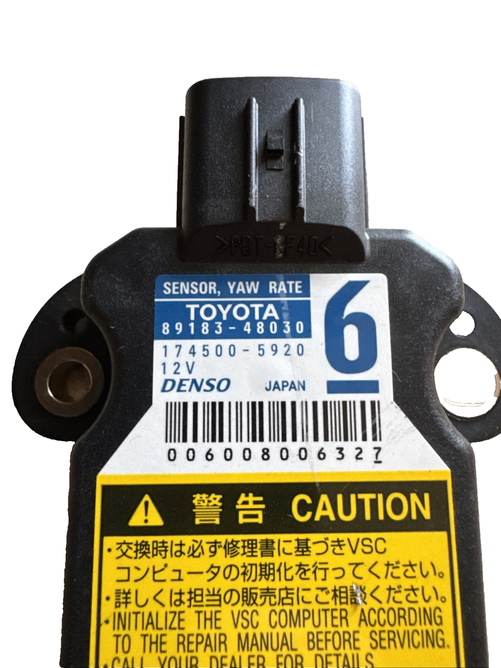 TOYOTA PRIUS MK3 XW30 2011 YAW RATE SPEED SENSOR 89183-48030