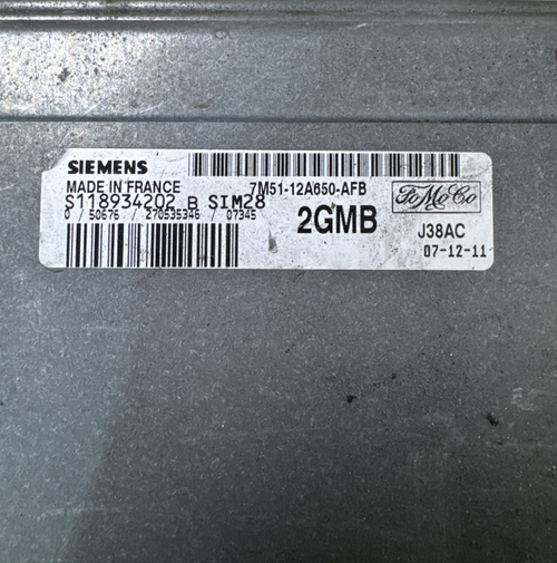 2011 FORD FOCUS ENGINE CONTROL MODULE ECU 7M5112A650AFB S118934202