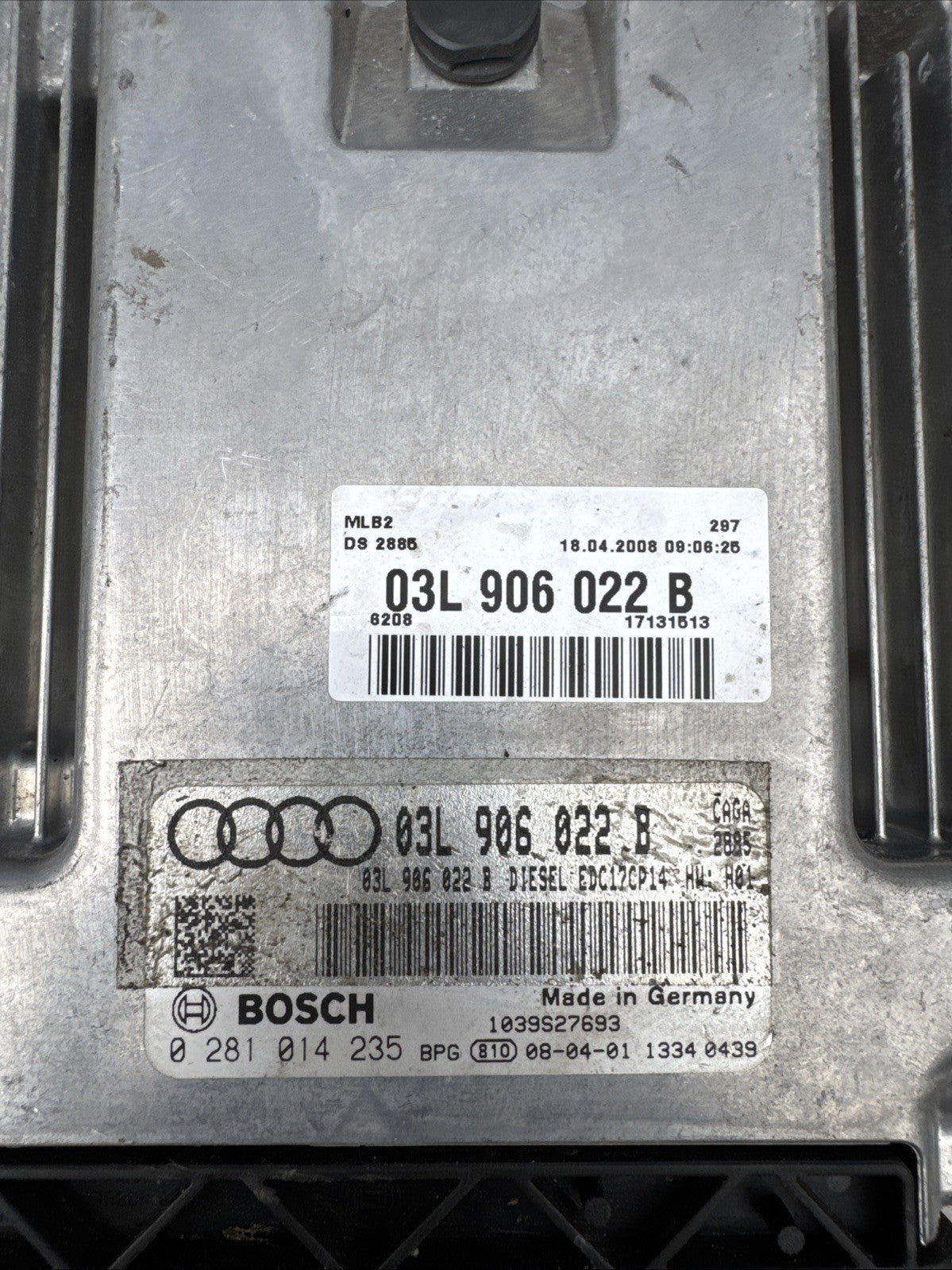 2008 AUDI A4 B8 2.0 TDI ENGINE CONTROL UNIT ECU 03L906022B