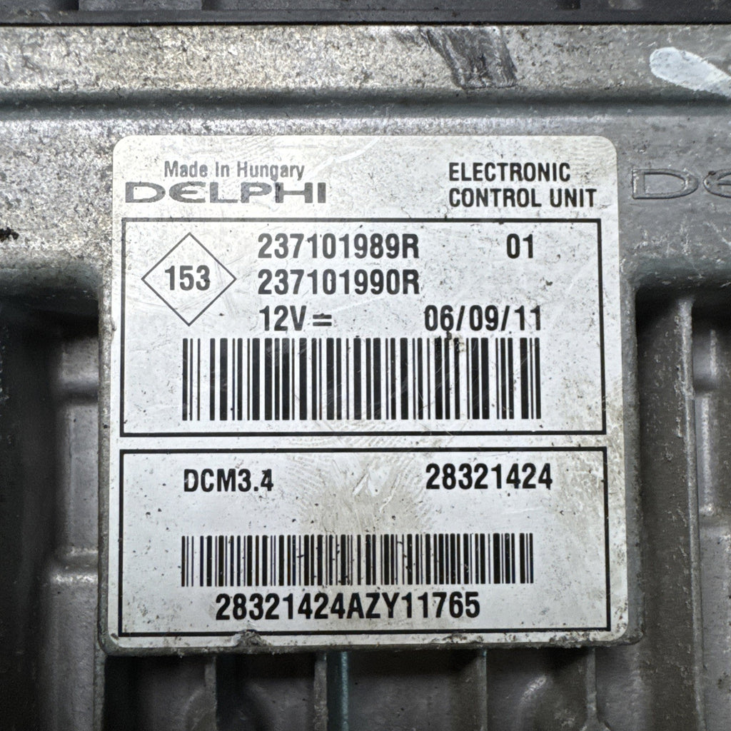 2011 RENAULT CLIO 1.5 ENGINE CONTROL UNIT 237101989R #2