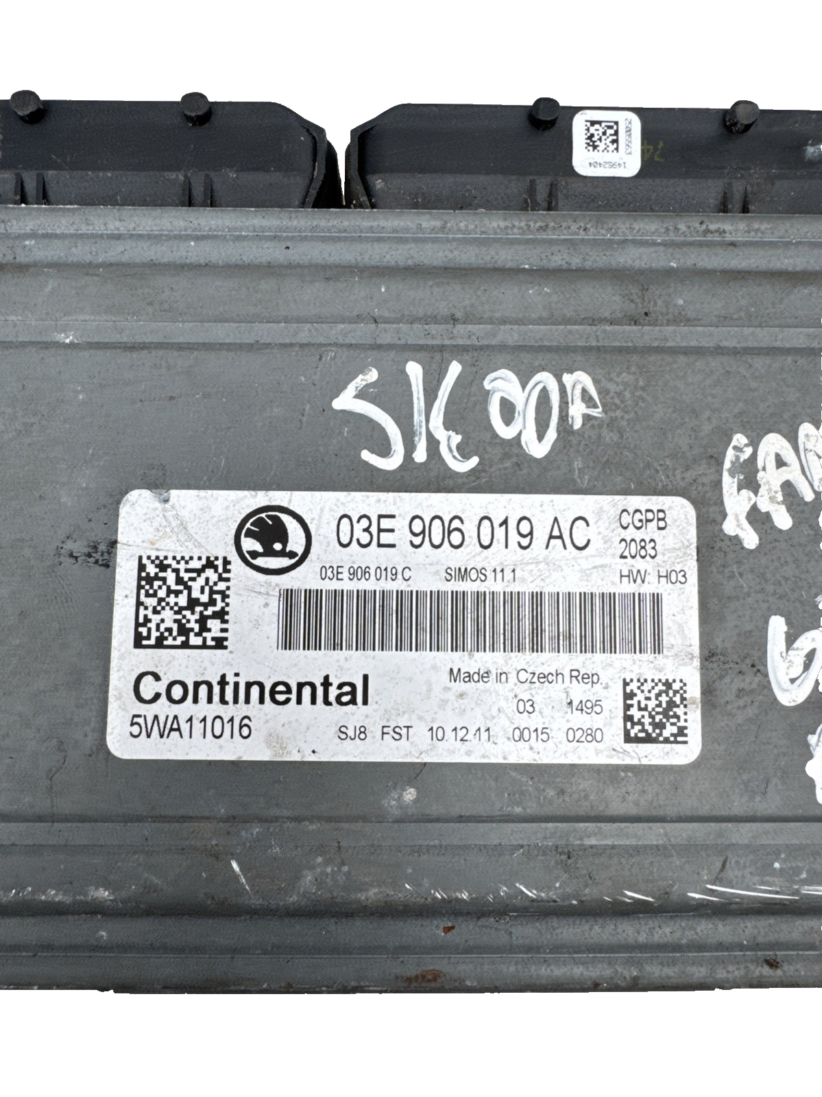 MANUAL ENGINE ECU SKODA FABIA MK2 FL 1.2 PETROL CGP 03E906019AC 2009-2014