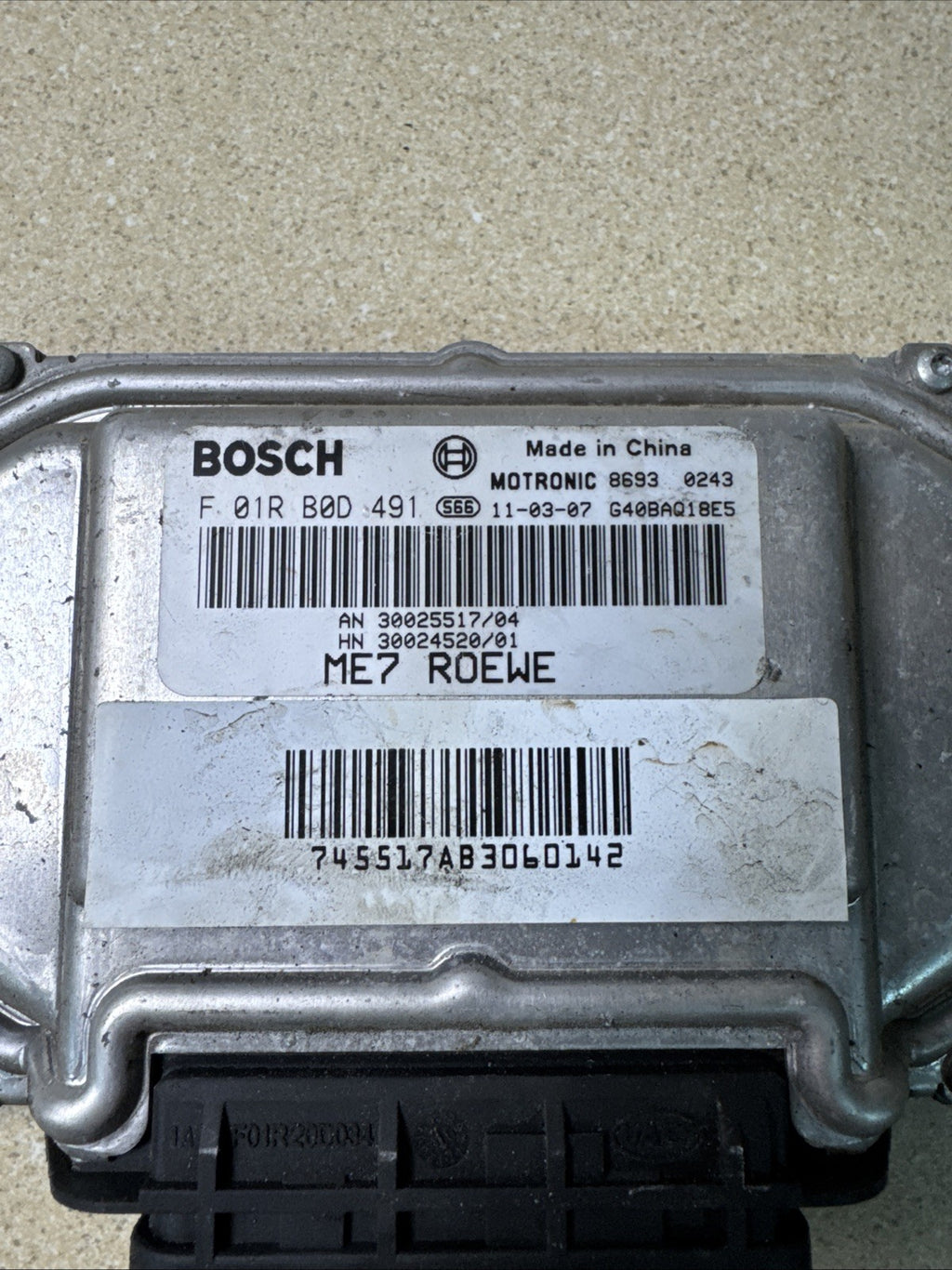 F01RB0D491 MG MG 6 Engine Control Module Unit 1.8 T Petrol 118kW 160 HP ECM ECU