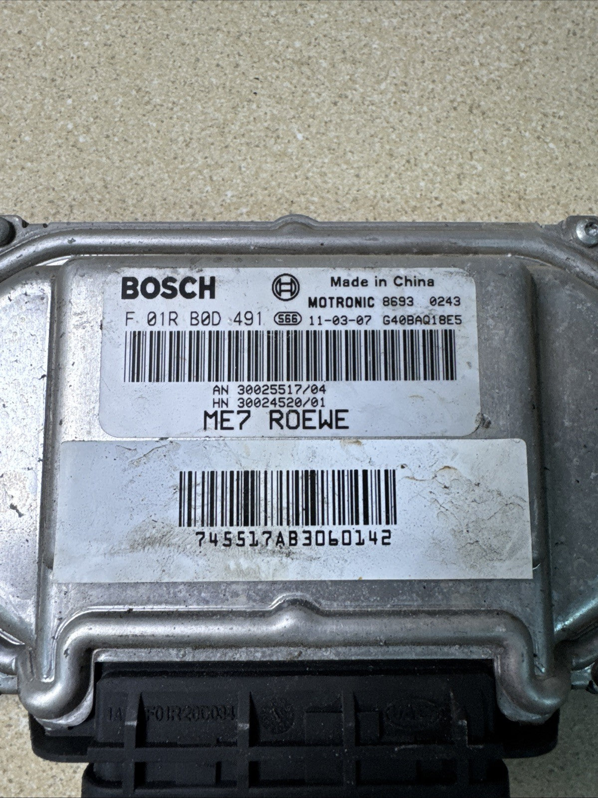 F01RB0D491 MG MG 6 Engine Control Module Unit 1.8 T Petrol 118kW 160 HP ECM ECU